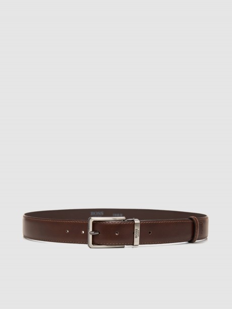 BOSS SHOES Ανδρικές δερμάτινες ζώνες TAN SANTONI