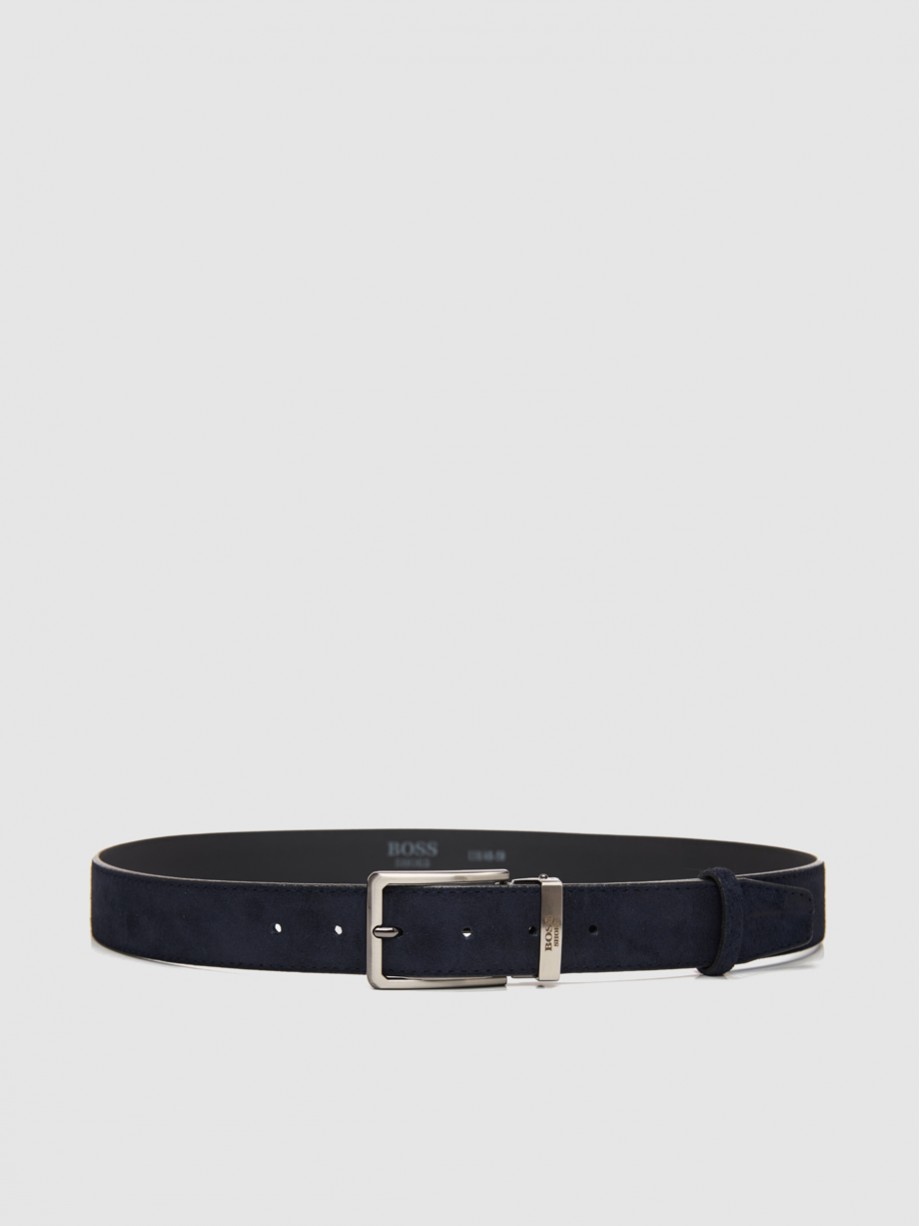 BOSS SHOES Ανδρικές δερμάτινες ζώνες NAVY SUEDE