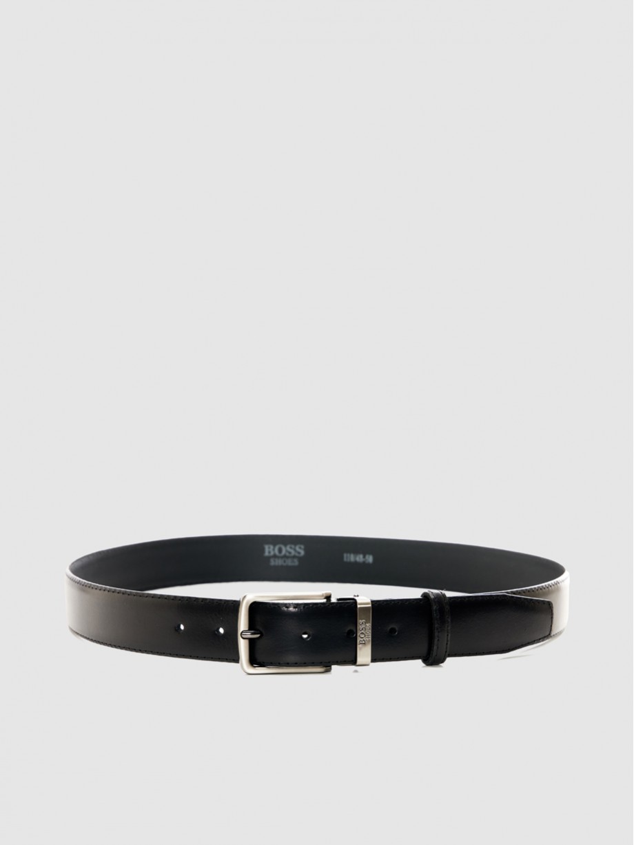 BOSS SHOES Ανδρικές δερμάτινες ζώνες BLACK DAKAR