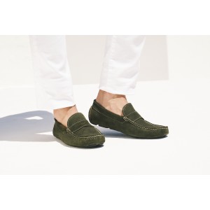 S6890 SUEDE Men's Loafers in olive