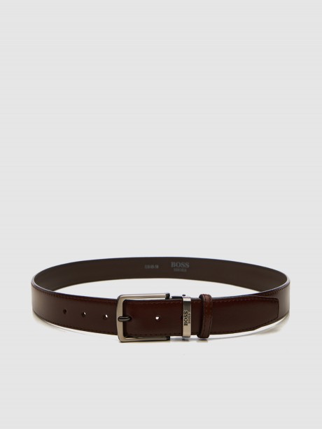 BOSS SHOES Ανδρικές δερμάτινες ζώνες BROWN AKDOR