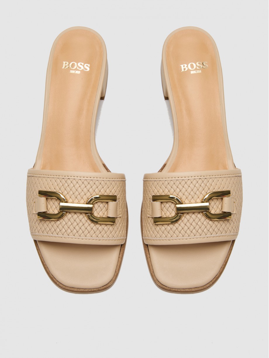 Mules γυναικεία μπεζ