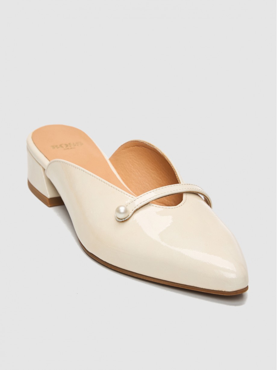 Mules γυναικεία λευκά