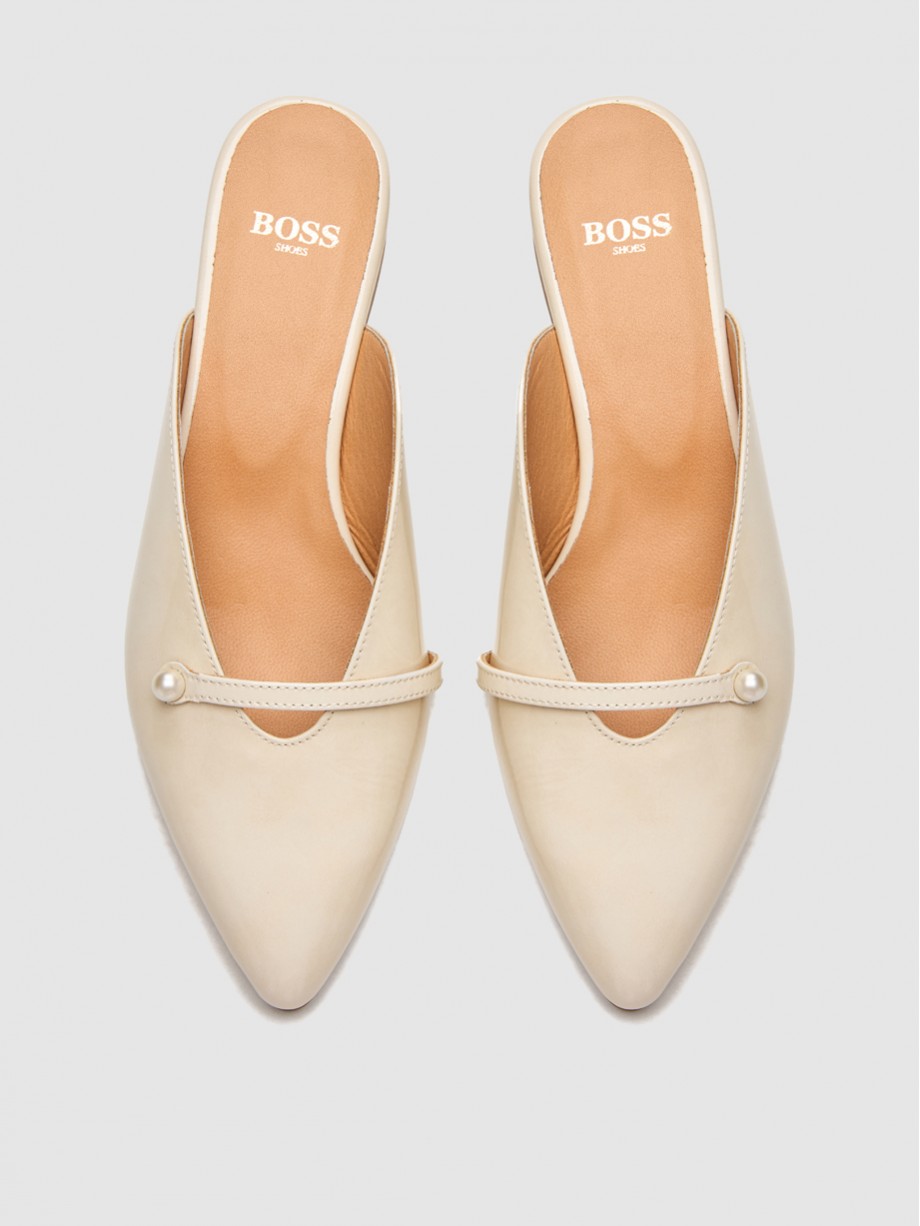 Mules γυναικεία λευκά