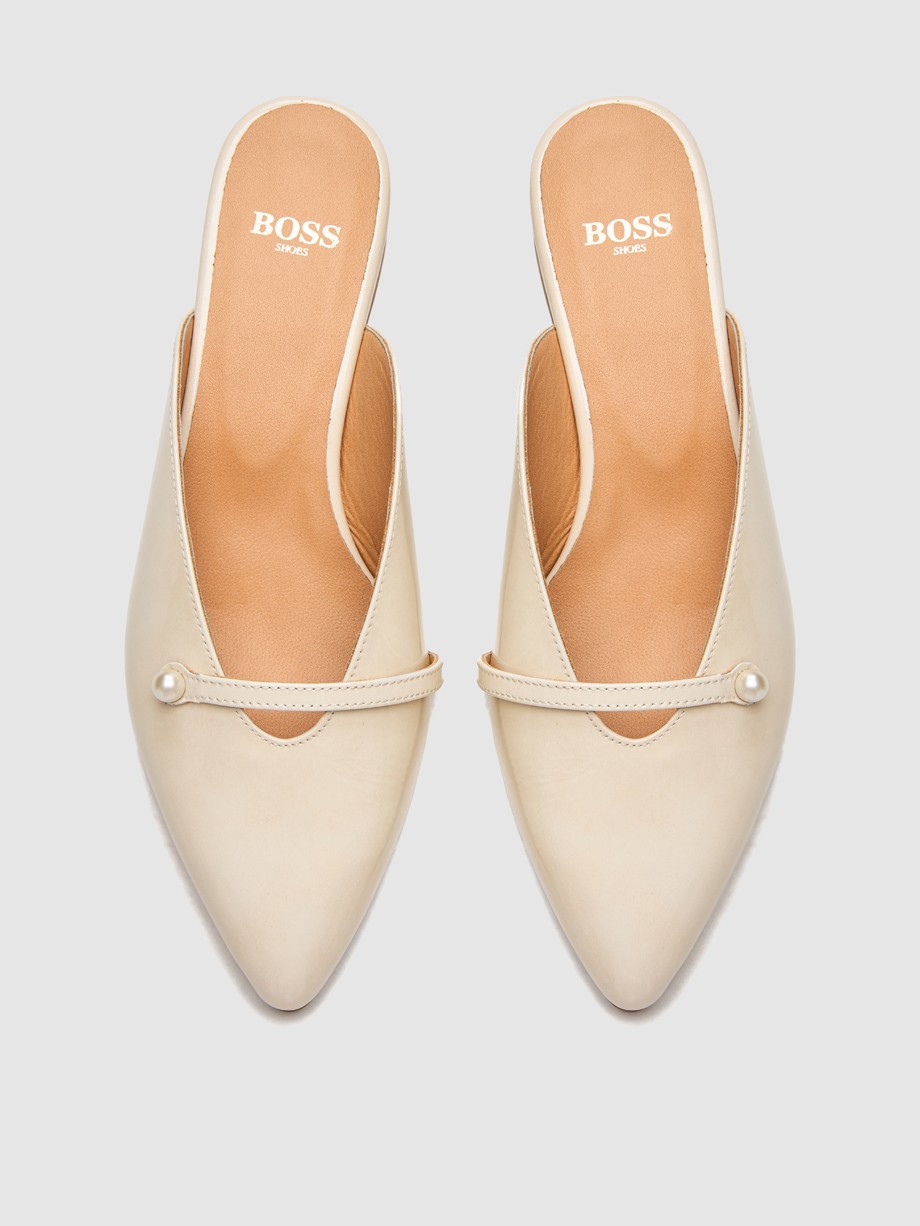 Mules γυναικεία λευκά