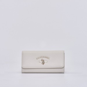 Stanford L Flap Wallet in off white